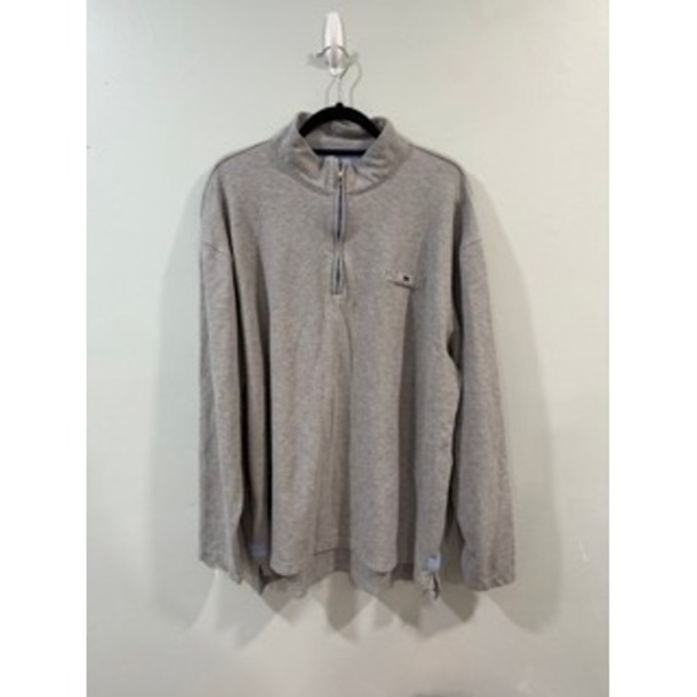 The Black Dog Brand 1/4 Zip Pullover Gray Long Sleeve Men's XL